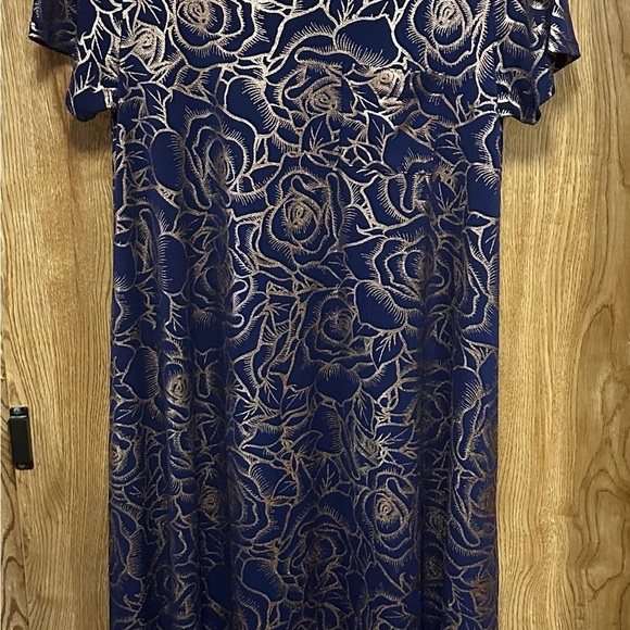 LuLaRoe Navy and Gold Floral Dress size‎ S - Picture 2 of 4
